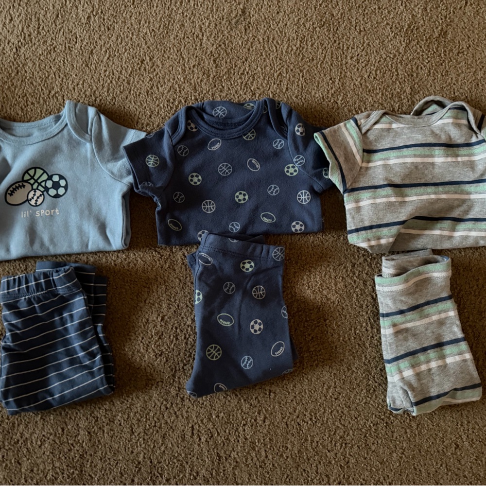 Kids' Navy and Light Blue Sports-Themed Outfit Set
